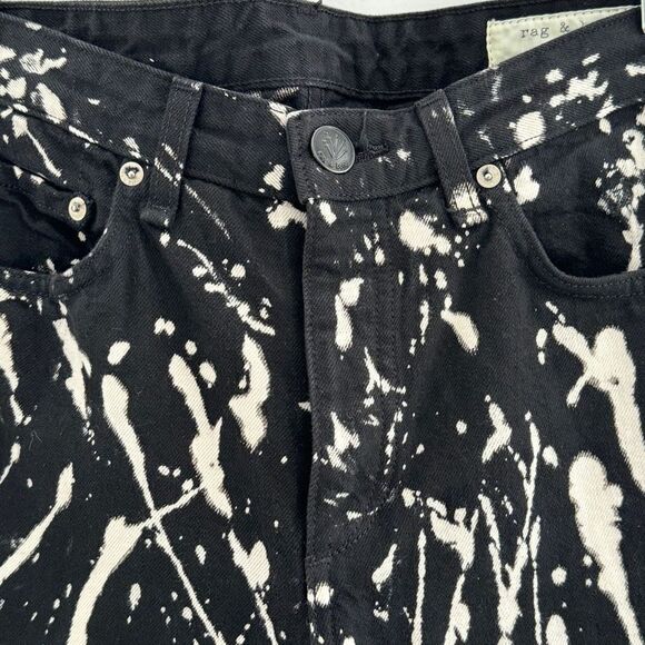 Rag & Bone Women’s Animal Black Acid Mum Jeans Style W2700M999 NWT Size 26 - Picture 5 of 11
